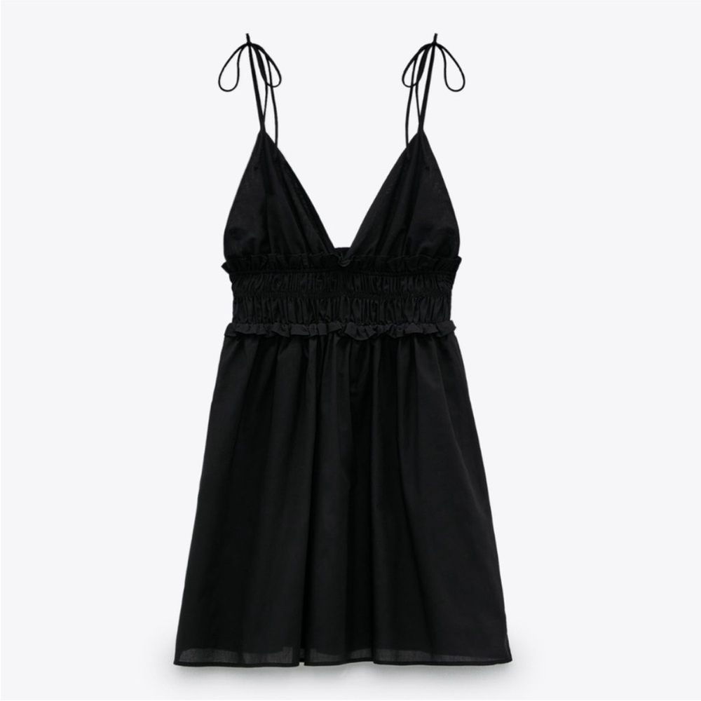 NWT Zara Black V-Neck Dress
